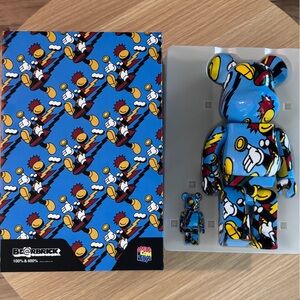 BE@RBRICK Grafflex Arts 100% 400% Bearbrick Figure Set By Medicom Toy Co